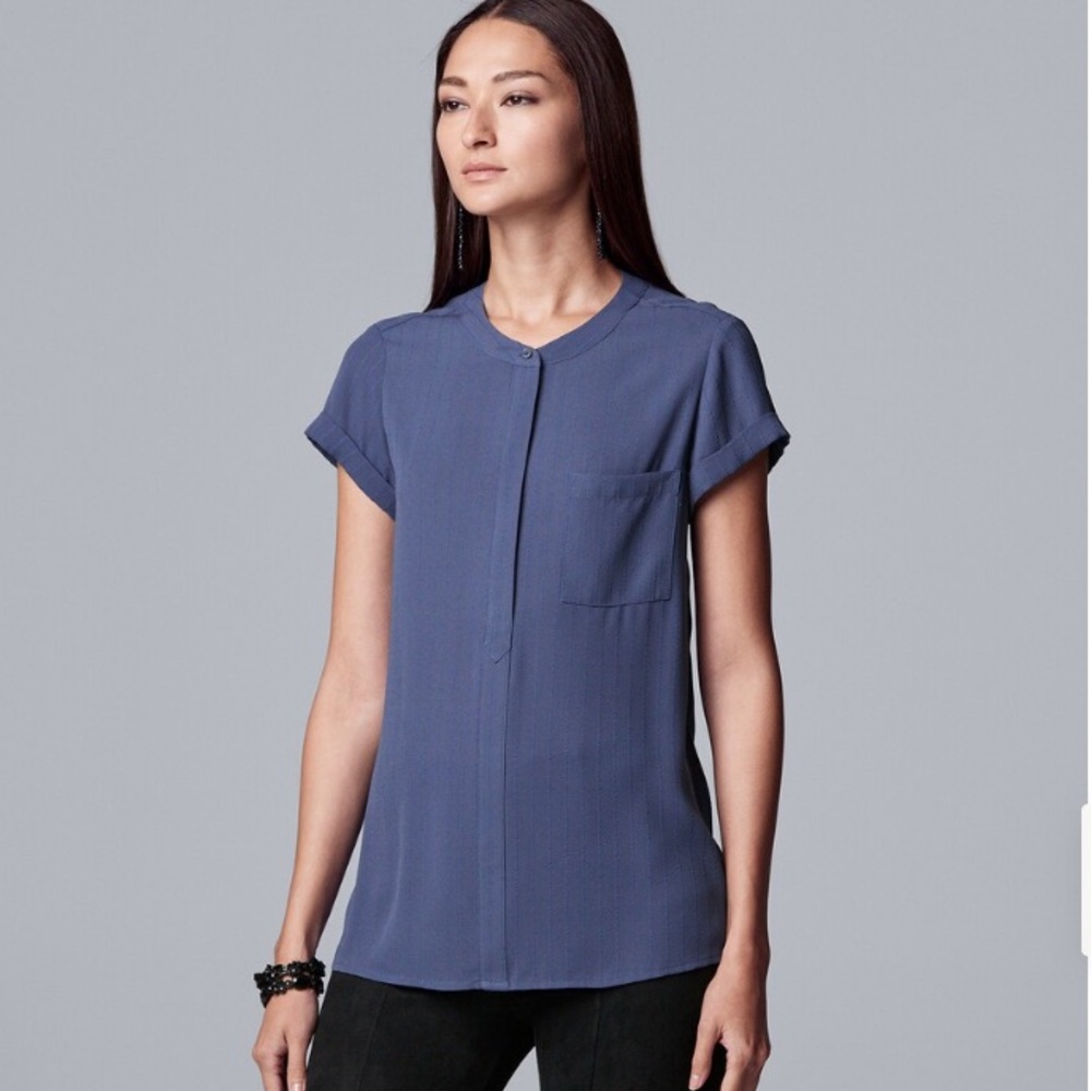 NWT Simply Vera Vera Wang pleated popover top PL
